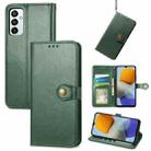 For Samsung Galaxy M23 Solid Color Leather Buckle Phone Case(Green) - 1
