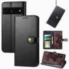 For Google Pixel 7 Pro 5G Retro Solid Color Buckle Leather Phone Case(Black) - 1