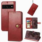 For Google Pixel 7 Pro 5G Retro Solid Color Buckle Leather Phone Case(Red) - 1