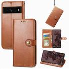 For Google Pixel 7 Pro 5G Retro Solid Color Buckle Leather Phone Case(Brown) - 1