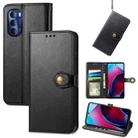 For Motorola Moto G Stylus 2022 5G Retro Solid Color Buckle Leather Phone Case(Black) - 1