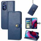 For Motorola Moto G Stylus 2022 5G Retro Solid Color Buckle Leather Phone Case(Blue) - 1