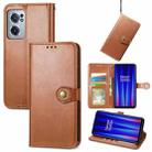 For OnePlus Nord CE 2 5G Retro Solid Color Buckle Leather Phone Case(Brown) - 1