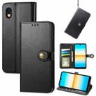 For Sony Xperia Ace III Retro Solid Color Buckle Leather Phone Case(Black) - 1