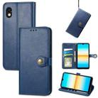 For Sony Xperia Ace III Retro Solid Color Buckle Leather Phone Case(Blue) - 1