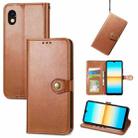 For Sony Xperia Ace III Retro Solid Color Buckle Leather Phone Case(Brown) - 1