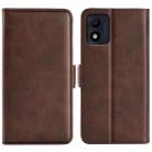 For Alcatel 1B 2022 Dual-side Magnetic Buckle Horizontal Flip Leather Phone Case(Brown) - 1