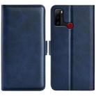 For Ulefone note 10 Dual-side Magnetic Buckle Leather Phone Case(Dark Blue) - 1