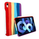 Liquid Silicone Magnetic Pen Function Tablet Case for iPad Air 2020 / 2022 10.9(Rainbow) - 1