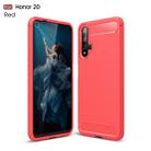 Brushed Texture Carbon Fiber TPU Case for Huawei Honor 20(Red) - 1