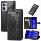 For OnePlus Nord CE 2 5G Mandala Flower Embossed Leather Phone Case(Black) - 1