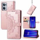 For OnePlus Nord CE 2 5G Mandala Flower Embossed Leather Phone Case(Rose Gold) - 1