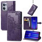 For OnePlus Nord CE 2 5G Mandala Flower Embossed Leather Phone Case(Purple) - 1