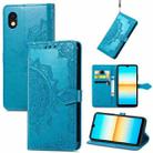 For Sony Xperia Ace III Mandala Flower Embossed Leather Phone Case(Blue) - 1