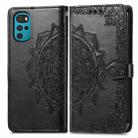 For Motorola Moto G22 Mandala Flower Embossed Leather Phone Case(Black) - 2