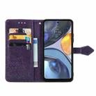 For Motorola Moto G22 Mandala Flower Embossed Leather Phone Case(Purple) - 3