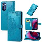 For Motorola Moto G Stylus 5G 2022 Mandala Flower Embossed Leather Phone Case(Blue) - 1