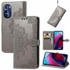 For Motorola Moto G Stylus 5G 2022 Mandala Flower Embossed Leather Phone Case(Gray) - 1