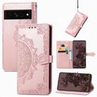For Google Pixel 7 Pro Mandala Flower Embossed Leather Phone Case(Rose Gold) - 1