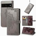 For Google Pixel 7 Pro Mandala Flower Embossed Leather Phone Case(Gray) - 1