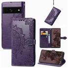 For Google Pixel 7 Pro Mandala Flower Embossed Leather Phone Case(Purple) - 1