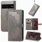 For Google Pixel 7 5G Mandala Flower Embossed Leather Phone Case(Gray) - 1