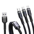 XJ-78 66W 6A 3 in 1 USB to 8 Pin + Type-C + Micro USB Super Flash Charging Cable, Length: 1.2m(Black) - 1