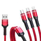 XJ-78 66W 6A 3 in 1 USB to 8 Pin + Type-C + Micro USB Super Flash Charging Cable, Length: 1.2m(Red) - 1