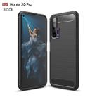 Brushed Texture Carbon Fiber TPU Case for Huawei Honor 20 Pro(Black) - 1