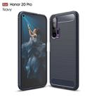 Brushed Texture Carbon Fiber TPU Case for Huawei Honor 20 Pro(Navy Blue) - 1