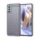 For Motorola Moto G31/G41 MOFI Gentleness Series Brushed Texture Carbon Fiber TPU Phone Case(Gray) - 1