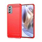 For Motorola Moto G31/G41 MOFI Gentleness Series Brushed Texture Carbon Fiber TPU Phone Case(Red) - 1