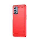 For Oneplus Nord N200 5G MOFI Gentleness Series Brushed Texture Carbon Fiber Soft TPU Phone Case(Red) - 1