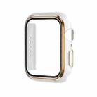 Electroplating Two-color PC+Tempered Film Watch Case For Apple Watch Series 9 / 8 / 7 45mm(White+Rose Gold) - 1