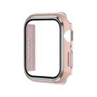 Electroplating Two-color PC+Tempered Film Watch Case For Apple Watch Series 9 / 8 / 7 45mm(Pink+Silver) - 1