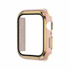 Electroplating Two-color PC+Tempered Film Watch Case For Apple Watch Series 9 / 8 / 7 45mm(Pink+Gold) - 1