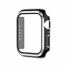 Electroplating Two-color PC+Tempered Film Watch Case For Apple Watch Series 9 / 8 / 7 45mm(Black+Silver) - 1