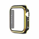 Electroplating Two-color PC+Tempered Film Watch Case For Apple Watch Series 9 / 8 / 7 45mm(Black+Gold) - 1