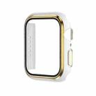 Electroplating Two-color PC+Tempered Film Watch Case For Apple Watch Series 6/5/4/SE 44mm(White+Gold) - 1