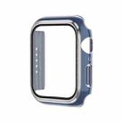 Electroplating Two-color PC+Tempered Film Watch Case For Apple Watch Series 6/5/4/SE 44mm(Blue+Silver) - 1