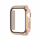 Electroplating Two-color PC+Tempered Film Watch Case For Apple Watch Series 6/5/4/SE 44mm(Pink+Rose Gold) - 1