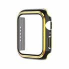 Electroplating Two-color PC+Tempered Film Watch Case For Apple Watch Series 6/5/4/SE 44mm(Black+Gold) - 1