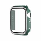 Electroplating Two-color PC+Tempered Film Watch Case For Apple Watch Series 9 / 8 / 7 41mm(Green+Silver) - 1