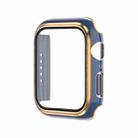 Electroplating Two-color PC+Tempered Film Watch Case For Apple Watch Series 6/5/4/SE 40mm(Blue+Rose Gold) - 1