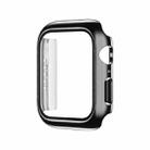 Electroplating Monochrome PC+Tempered Film Watch Case For Apple Watch Series 9 / 8 / 7 45mm(Black) - 1