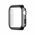 Electroplating Monochrome PC+Tempered Film Watch Case For Apple Watch Series 6/5/4/SE 44mm(Black) - 1