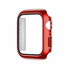 Electroplating Monochrome PC+Tempered Film Watch Case For Apple Watch Series 6/5/4/SE 44mm(Red) - 1