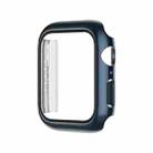 Electroplating Monochrome PC+Tempered Film Watch Case For Apple Watch Series 6/5/4/SE 44mm(Blue) - 1