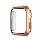 Electroplating Monochrome PC+Tempered Film Watch Case For Apple Watch Series 6/5/4/SE 44mm(Rose Gold) - 1