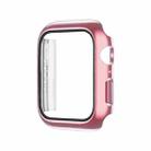 Electroplating Monochrome PC+Tempered Film Watch Case For Apple Watch Series 9 / 8 / 7 41mm(Pink) - 1